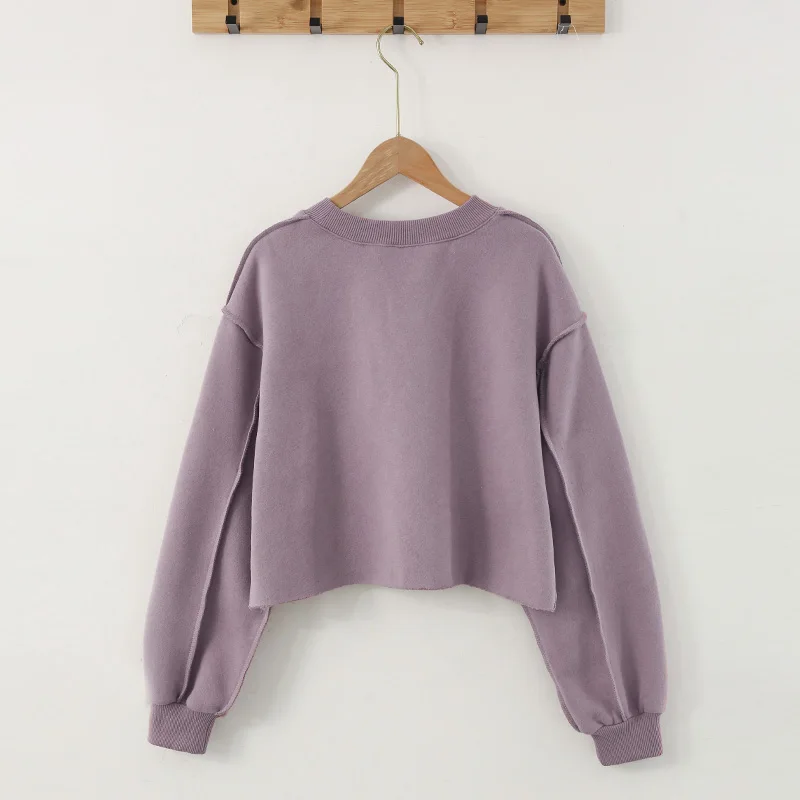 Vintage High Quality Oversized Women Sweatshirt Hoodies Casual Loose Vintage Long Sleeve Harajuku Streetwear Crop Pullover