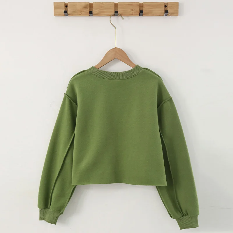 Vintage High Quality Oversized Women Sweatshirt Hoodies Casual Loose Vintage Long Sleeve Harajuku Streetwear Crop Pullover