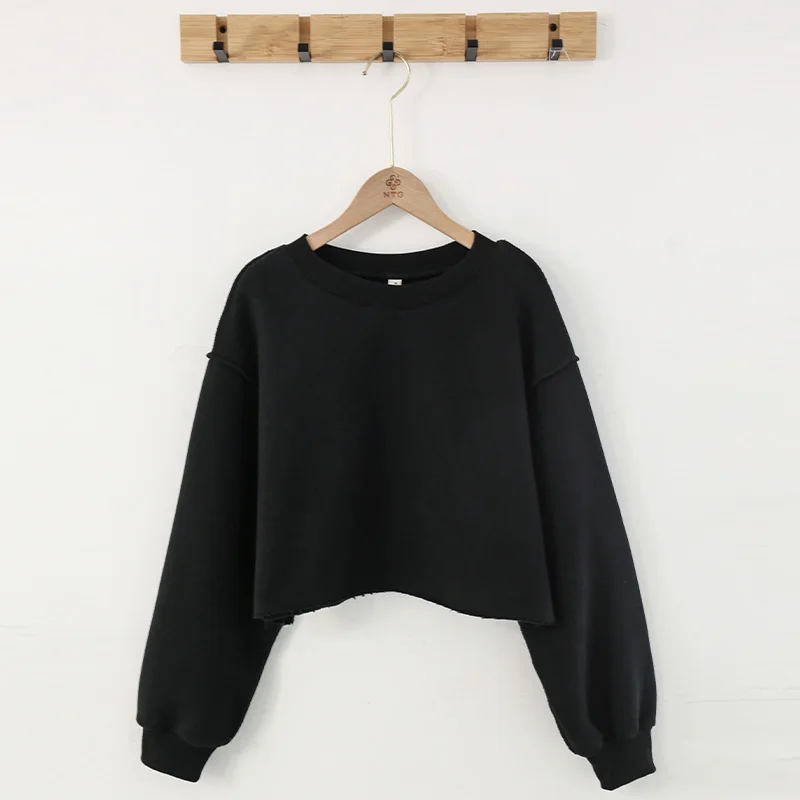 Vintage High Quality Oversized Women Sweatshirt Hoodies Casual Loose Vintage Long Sleeve Harajuku Streetwear Crop Pullover