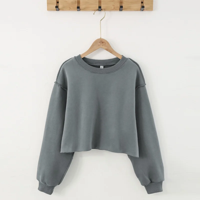 Vintage High Quality Oversized Women Sweatshirt Hoodies Casual Loose Vintage Long Sleeve Harajuku Streetwear Crop Pullover