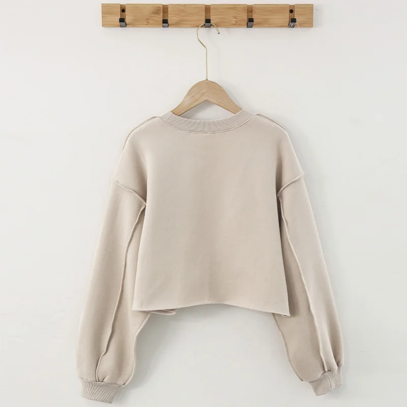 Vintage High Quality Oversized Women Sweatshirt Hoodies Casual Loose Vintage Long Sleeve Harajuku Streetwear Crop Pullover