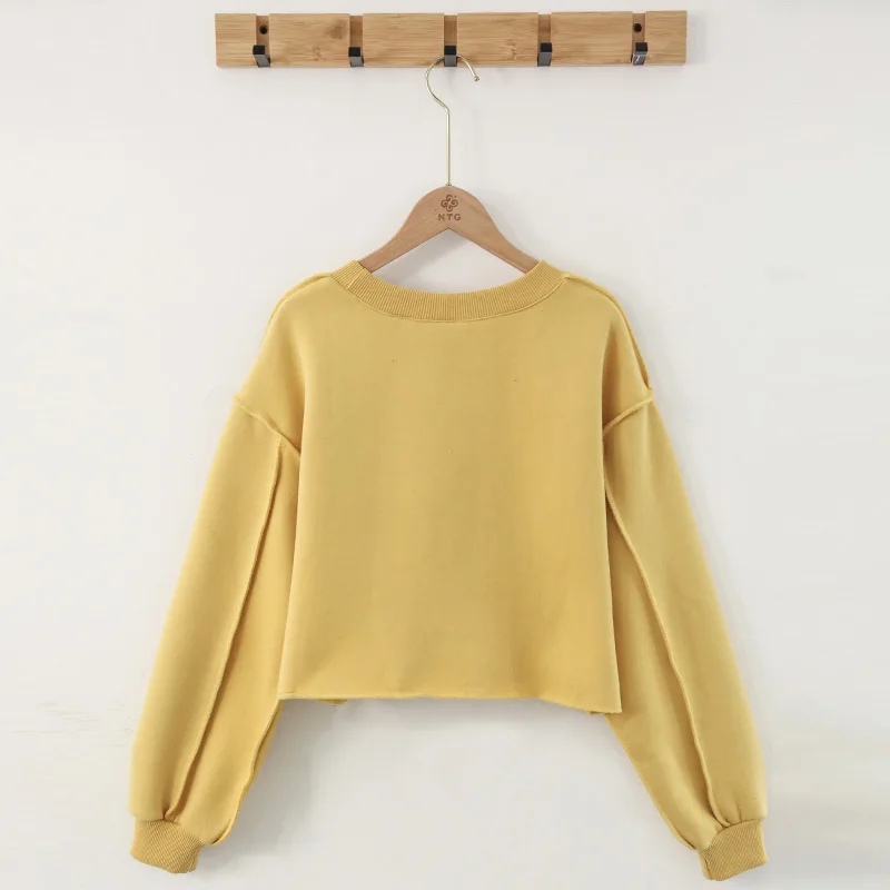 Vintage High Quality Oversized Women Sweatshirt Hoodies Casual Loose Vintage Long Sleeve Harajuku Streetwear Crop Pullover