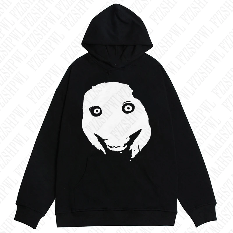 Fashion Kawaii Aesthetics Graphic Print Y2K Hooded Sweatshirt Hip Hop Punk Loose Long sleeve Top Rock Goth Vintage Chic Pullover