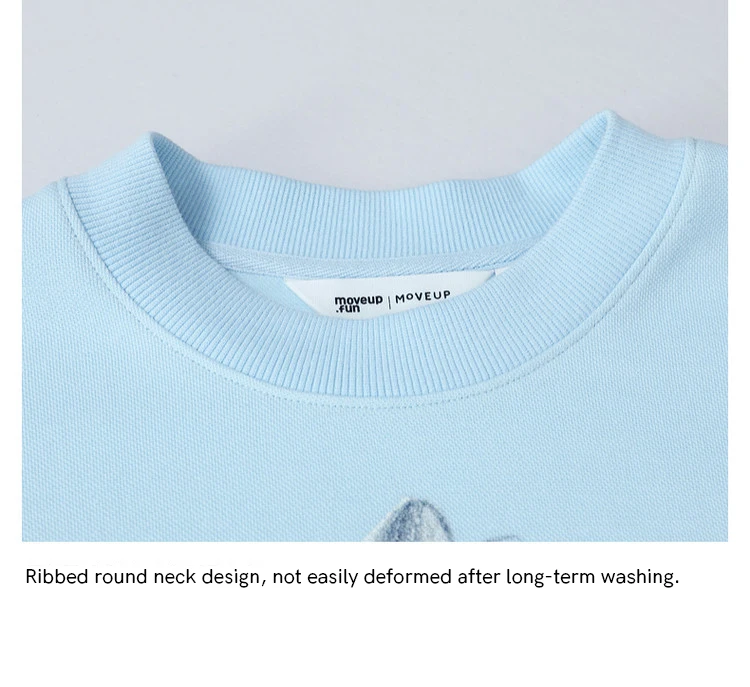 MOVEUP Women's Ribbed Crew Neck Sweatshirt 2026 Autumn Cute Cat Print Casual Commuter Tops Dropped Sleeve Pullover Top 3ELQ11402