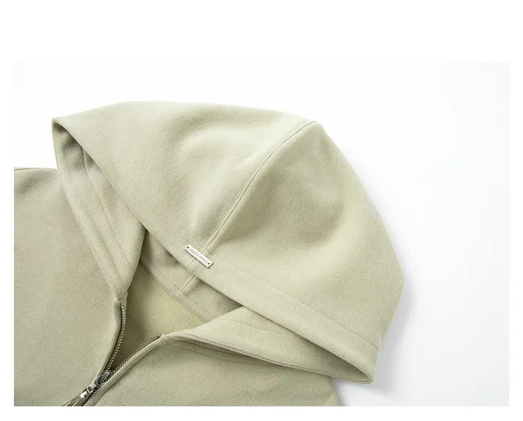 VIMLY Women Light‑khaki Hoodie 2026 Fall Zip‑placket Casual Drop‑shoulder Sweatshirts Fashion Elegant Loose-fit Outerwear A0907