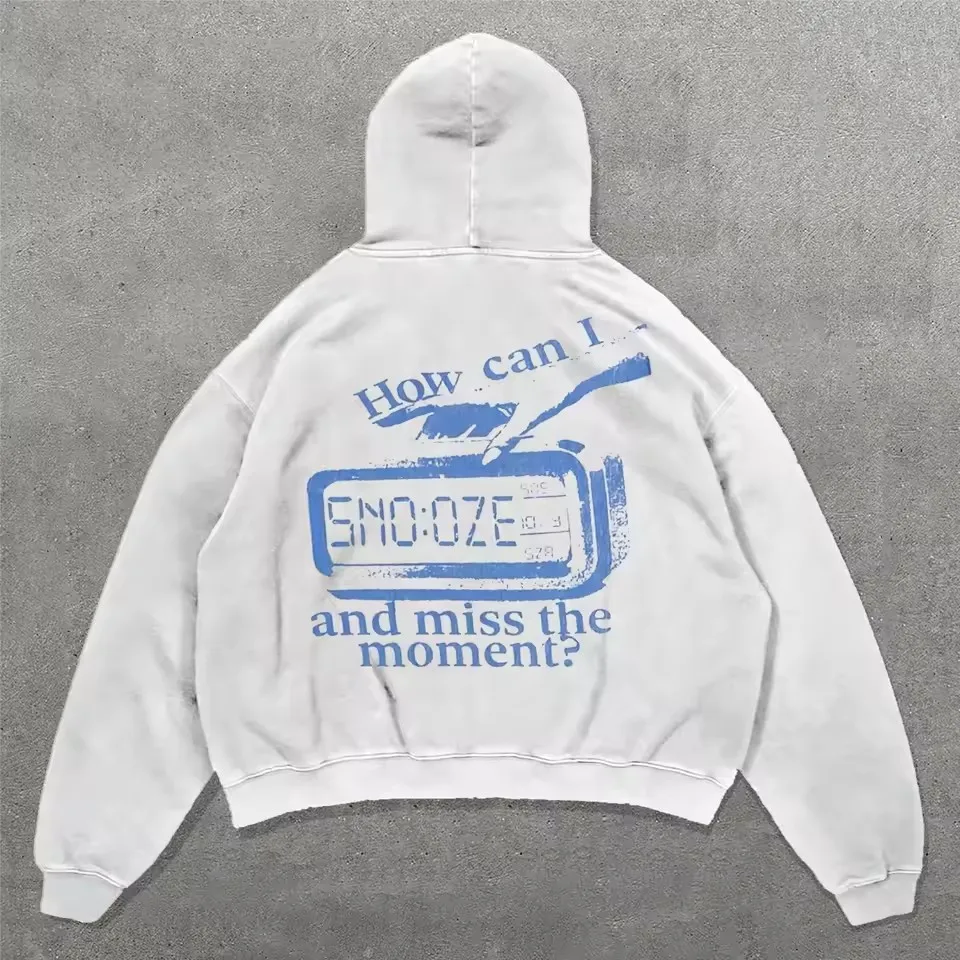 Streetwear Harajuku Gothic Vintage Hoodies Y2K Clothing Mens Womens Hip Hop Graffiti Print Oversized Pullovers Casual Jackets