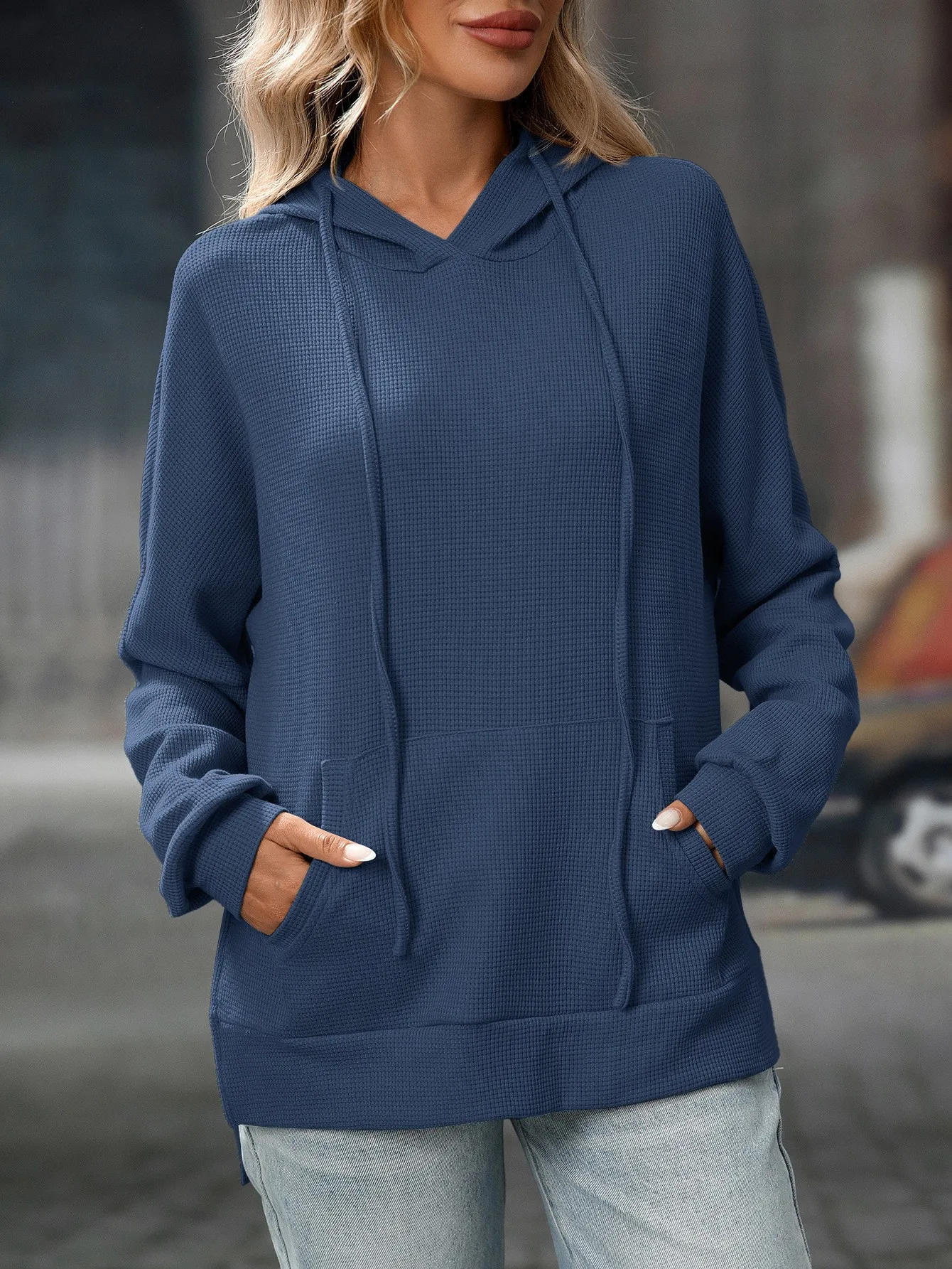 Hooded Pullover Hoodie Loose Fit Streetwear with Long Sleeve Casual American and European Style Regular Thickness Women Hoodie