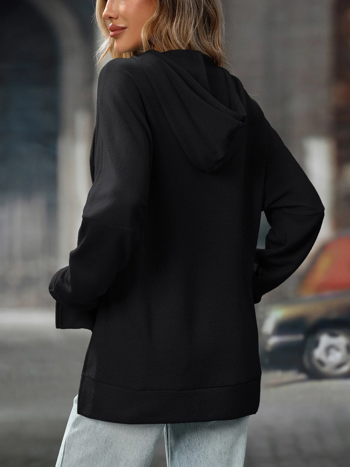 Hooded Pullover Hoodie Loose Fit Streetwear with Long Sleeve Casual American and European Style Regular Thickness Women Hoodie