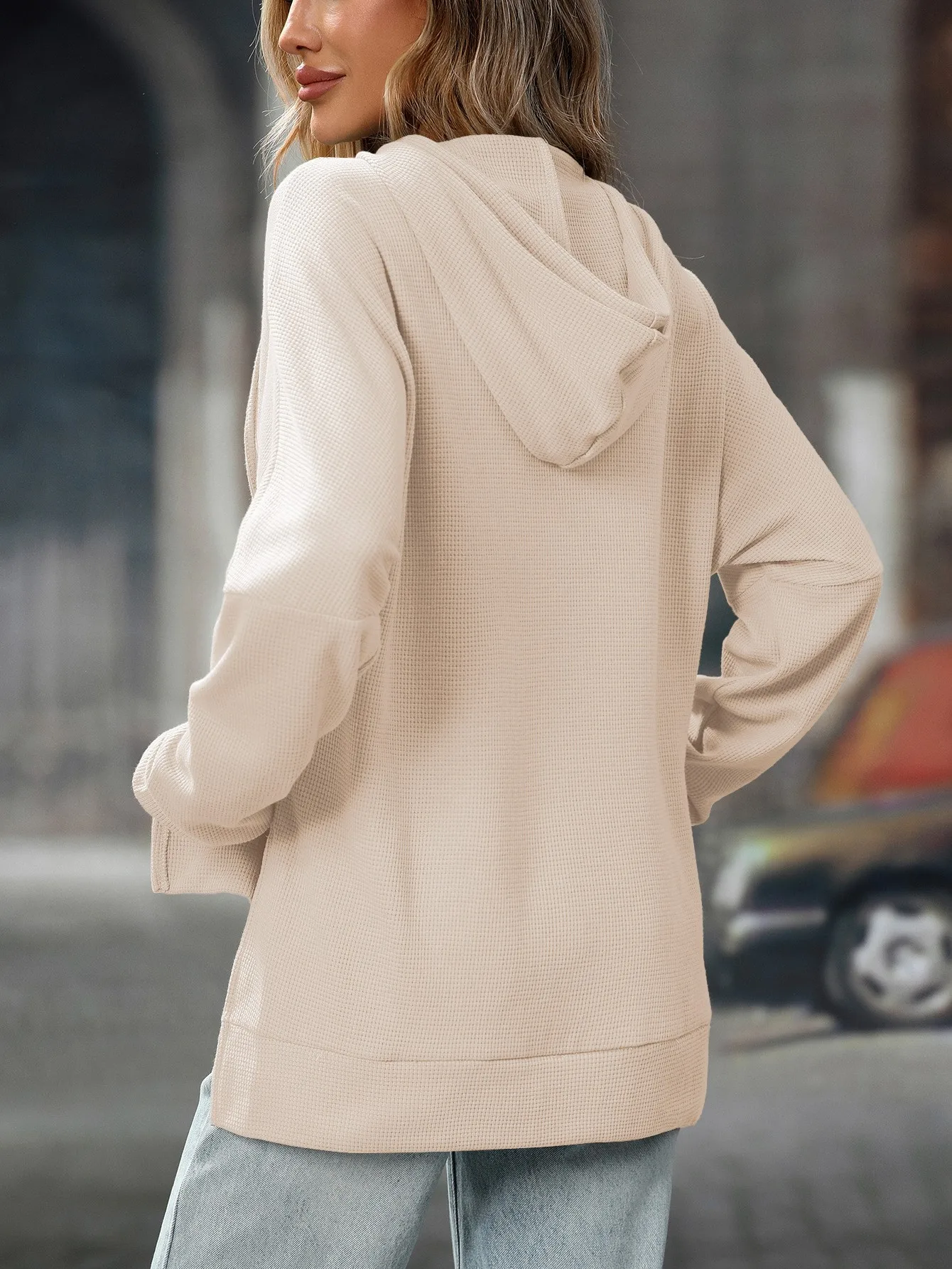 Hooded Pullover Hoodie Loose Fit Streetwear with Long Sleeve Casual American and European Style Regular Thickness Women Hoodie