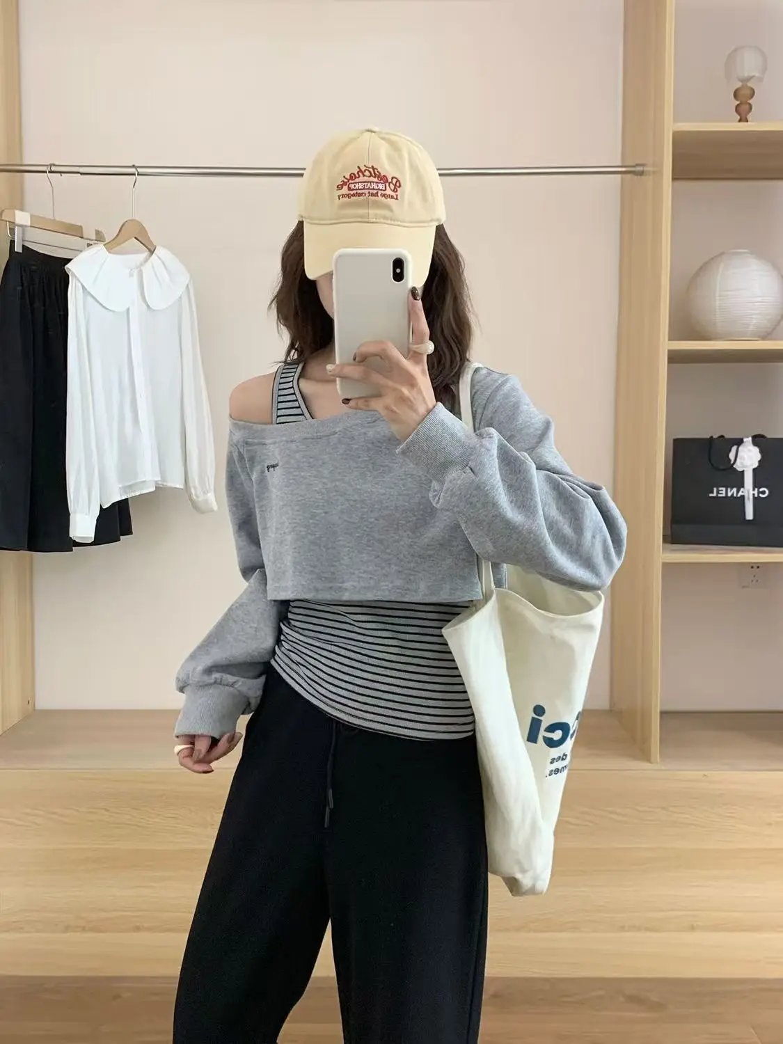 Fake Two Pieces Y2k Aesthetic Vintage Hoodies Slash Neck Casual Grunge Slim Fit Jackets Autumn Women Zipper Patchwork Sweatshirt