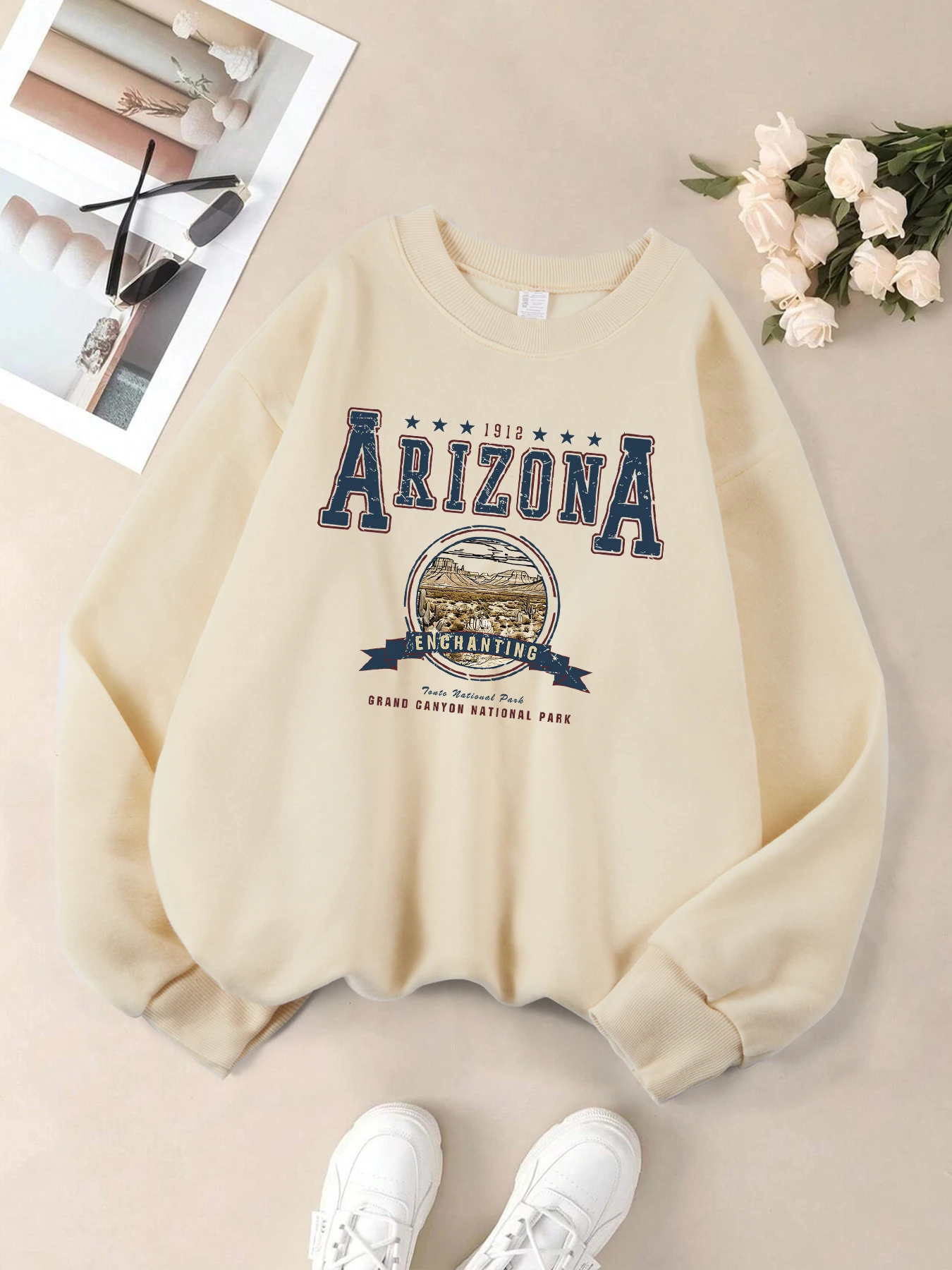 Casual Women Sweatshirts Chicago USA Letter Prints Pullover Fashion Crewneck Oversize Hoodie Fleece Warm Female Autumn Clothes