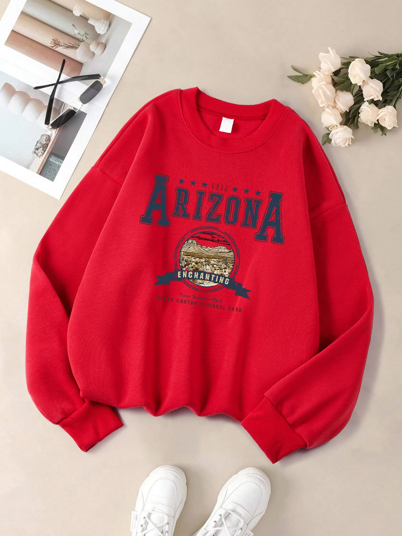 Casual Women Sweatshirts Chicago USA Letter Prints Pullover Fashion Crewneck Oversize Hoodie Fleece Warm Female Autumn Clothes