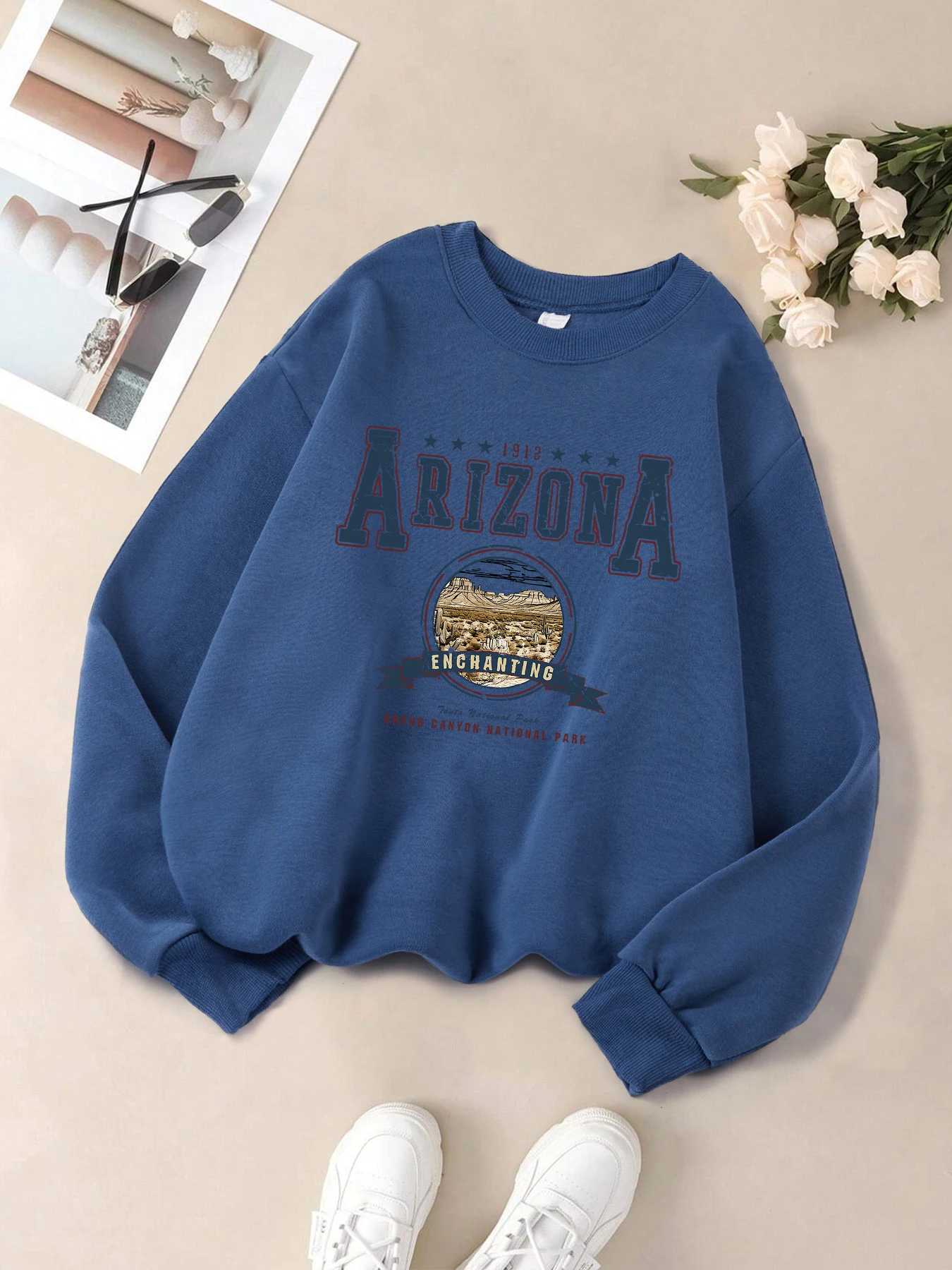Casual Women Sweatshirts Chicago USA Letter Prints Pullover Fashion Crewneck Oversize Hoodie Fleece Warm Female Autumn Clothes
