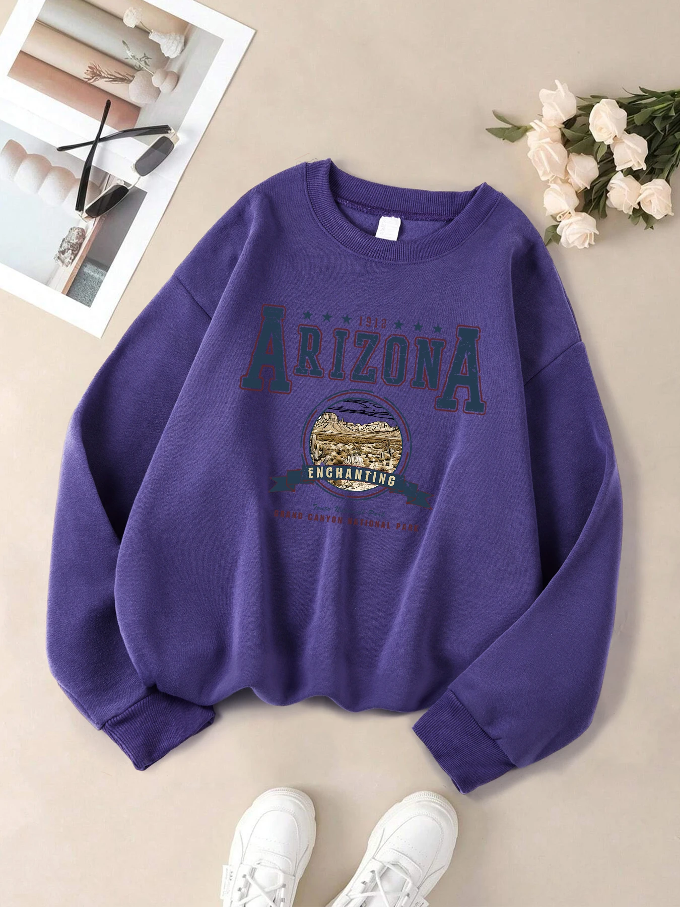 Casual Women Sweatshirts Chicago USA Letter Prints Pullover Fashion Crewneck Oversize Hoodie Fleece Warm Female Autumn Clothes