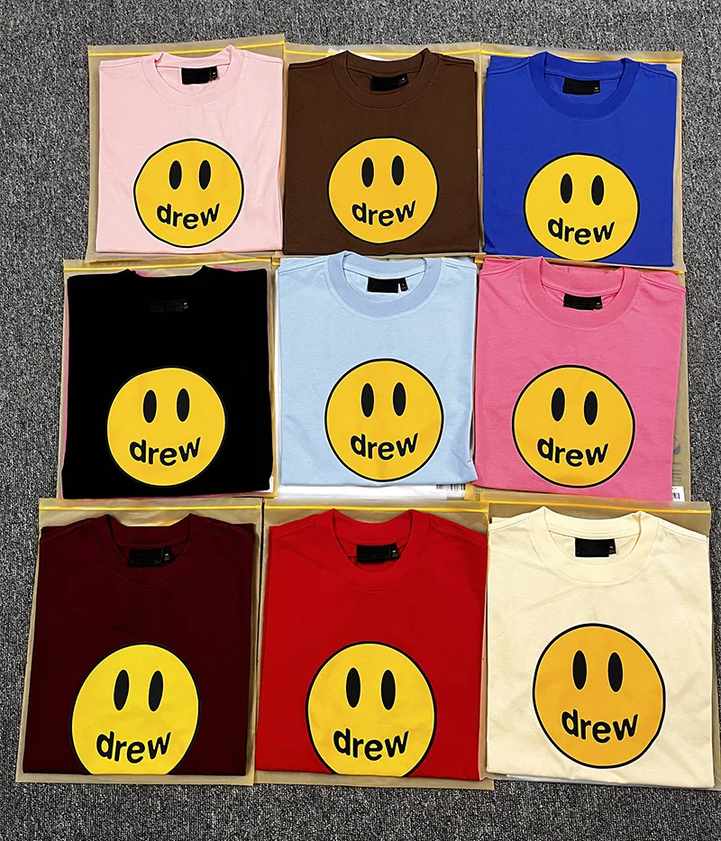 Drew House Print Short-Sleeve High-Street Casual Couple's Oversized T-Shirt