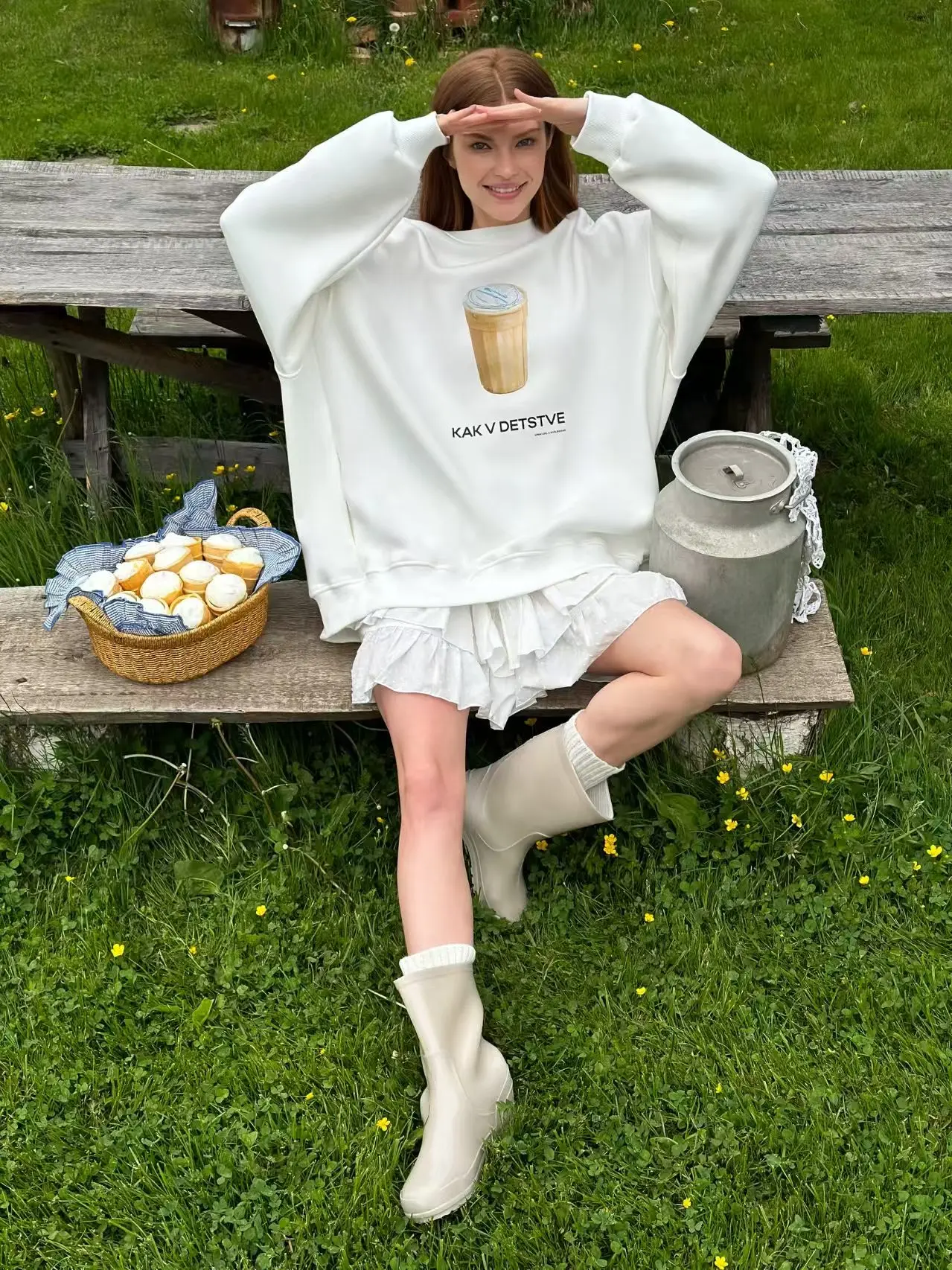 Russian Childhood Printing O Neck Sweatshirt Women Pink Thin Autumn 2025 Hoodies Women Long Sleeve Loose Oversized Clothes Tops
