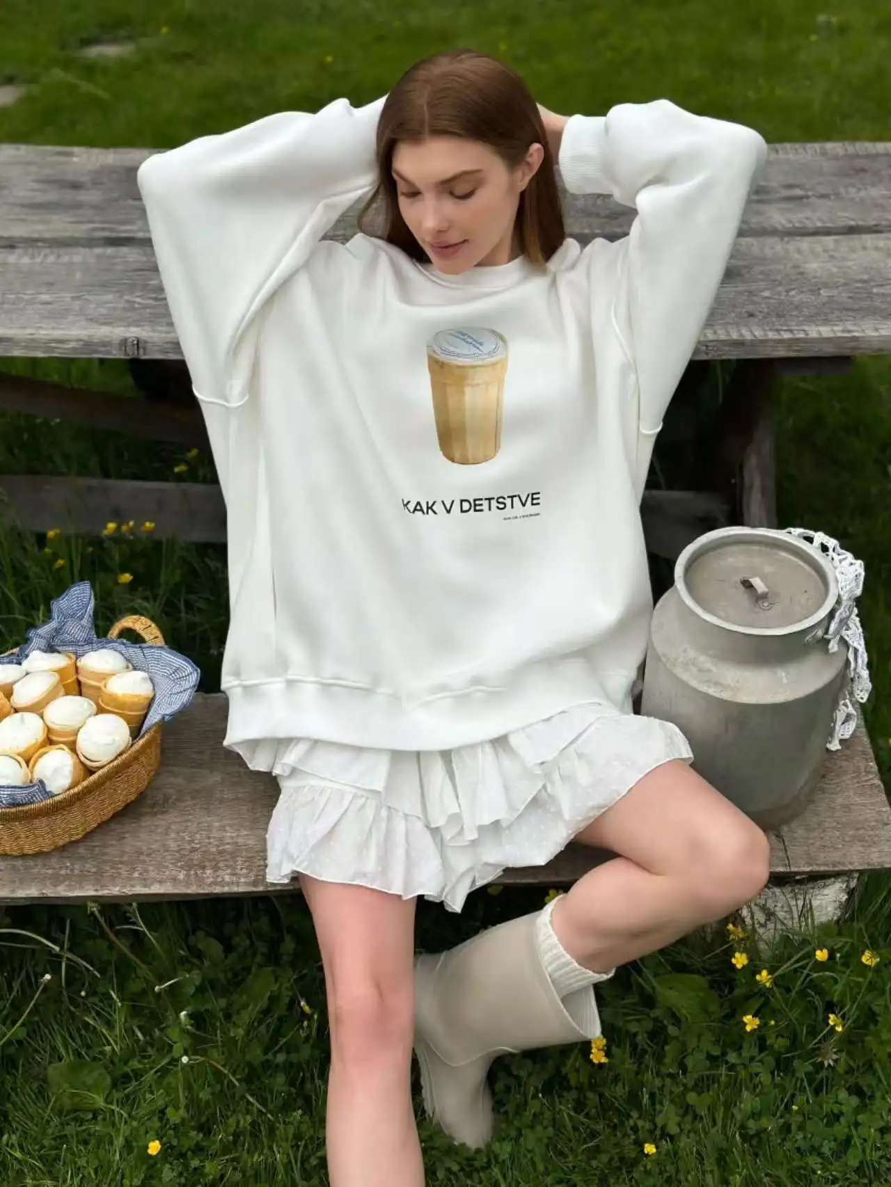 Russian Childhood Printing O Neck Sweatshirt Women Pink Thin Autumn 2025 Hoodies Women Long Sleeve Loose Oversized Clothes Tops
