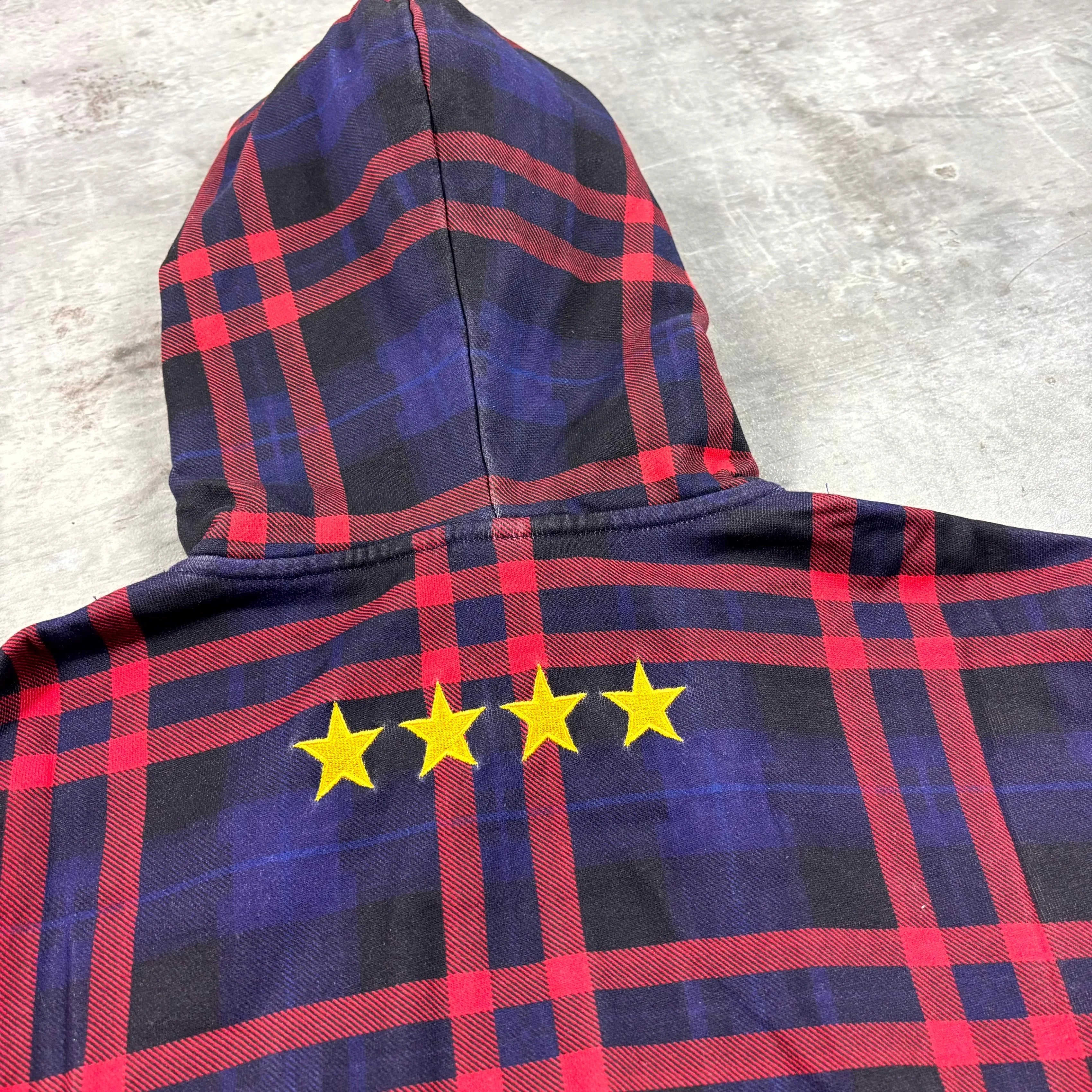 2025 European and American autumn and winter fashion street plaid shirt trend high street wear hooded sweatshirt
