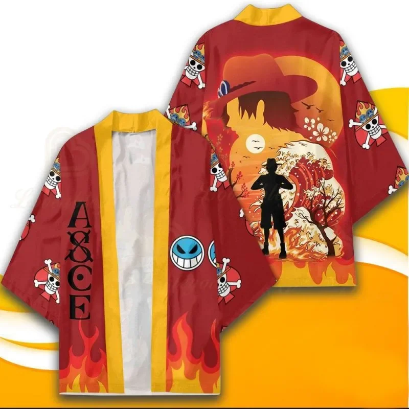 Anime One Piece Kimono Cosplay Costume Luffy Nami Zoro Tony Tony Chopper Coat Uniform Cloak Tops Kimono Boys Girls Haori Shirt