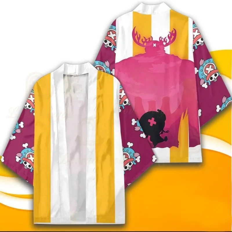 Anime One Piece Kimono Cosplay Costume Luffy Nami Zoro Tony Tony Chopper Coat Uniform Cloak Tops Kimono Boys Girls Haori Shirt