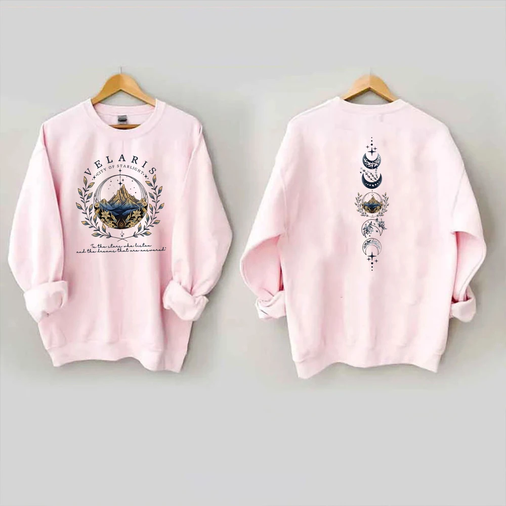 Velaris ACOTAR Sweatshirt Velaris City of Starlight Front and Back Print SJM Hoodie Night Court Sarah J Mass Crewneck Sweatshirt