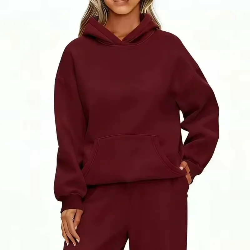 2026 autumn winter Solid Color women sweatshirt Fashion Clothing Casual sport Hoodies sweatshirt long sleeve tops Women Hoodies