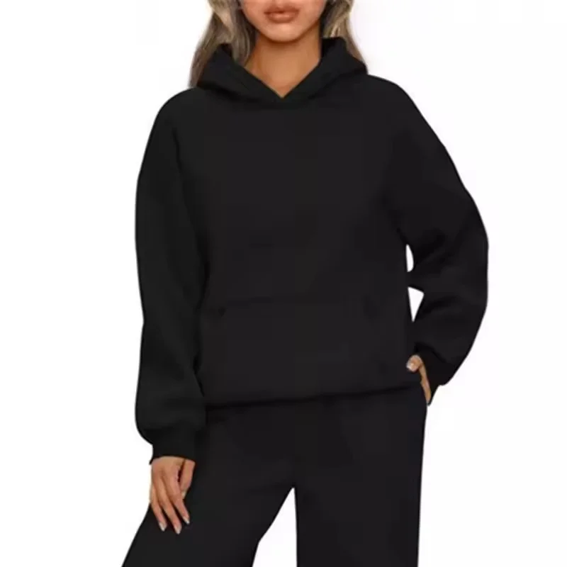 2026 autumn winter Solid Color women sweatshirt Fashion Clothing Casual sport Hoodies sweatshirt long sleeve tops Women Hoodies