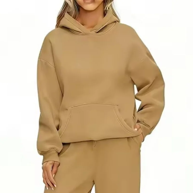 2026 autumn winter Solid Color women sweatshirt Fashion Clothing Casual sport Hoodies sweatshirt long sleeve tops Women Hoodies