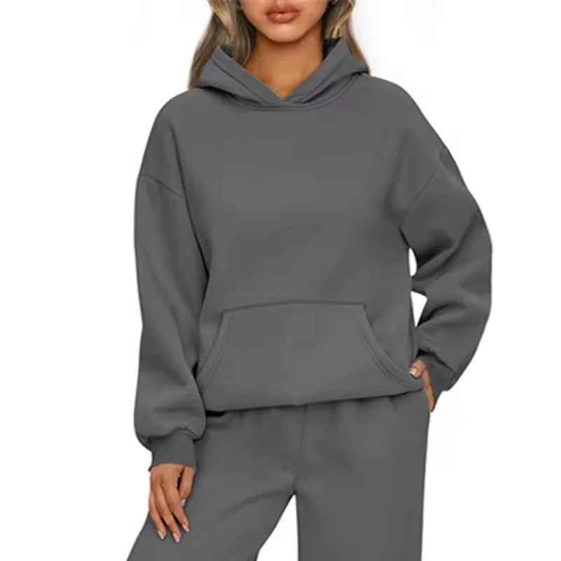 2026 autumn winter Solid Color women sweatshirt Fashion Clothing Casual sport Hoodies sweatshirt long sleeve tops Women Hoodies