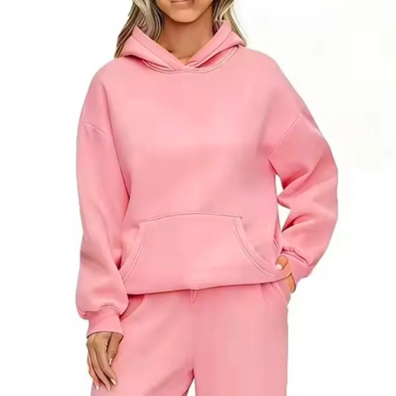 2026 autumn winter Solid Color women sweatshirt Fashion Clothing Casual sport Hoodies sweatshirt long sleeve tops Women Hoodies