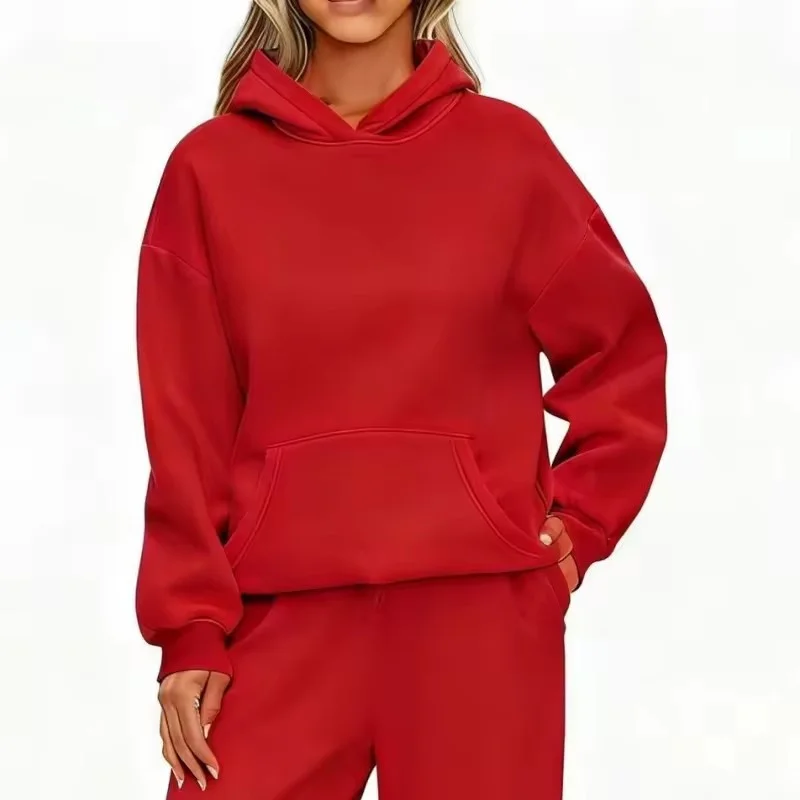 2026 autumn winter Solid Color women sweatshirt Fashion Clothing Casual sport Hoodies sweatshirt long sleeve tops Women Hoodies
