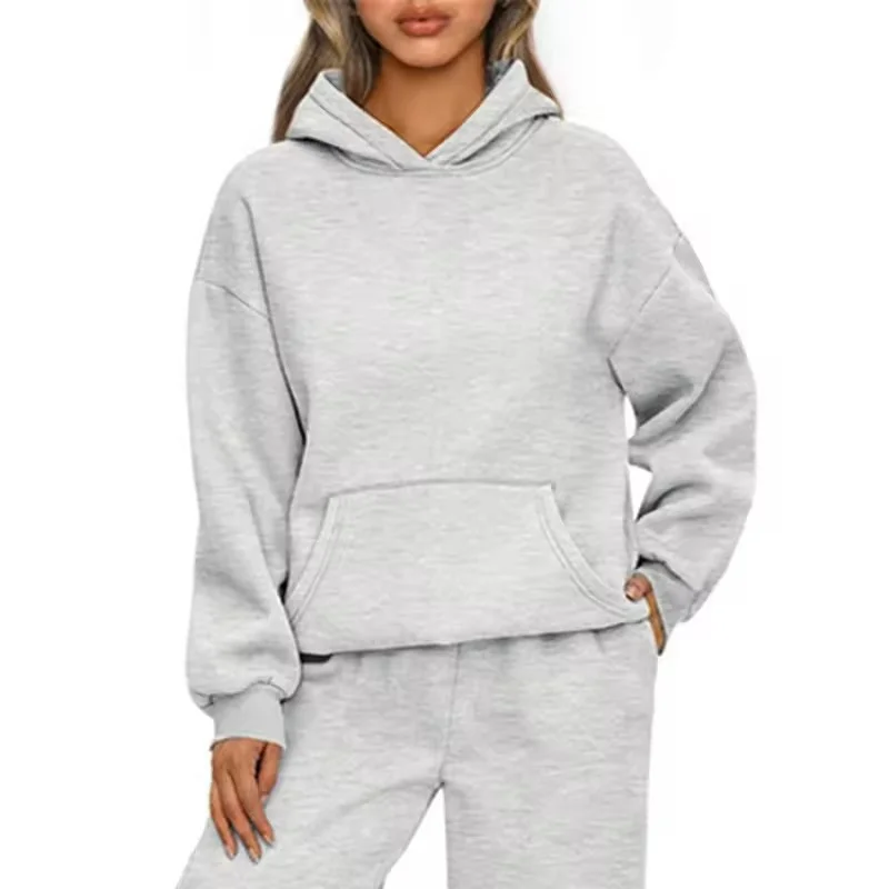 2026 autumn winter Solid Color women sweatshirt Fashion Clothing Casual sport Hoodies sweatshirt long sleeve tops Women Hoodies