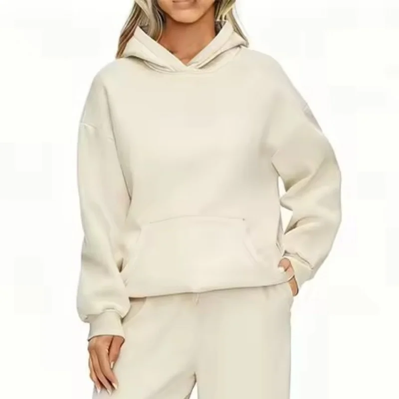 2026 autumn winter Solid Color women sweatshirt Fashion Clothing Casual sport Hoodies sweatshirt long sleeve tops Women Hoodies