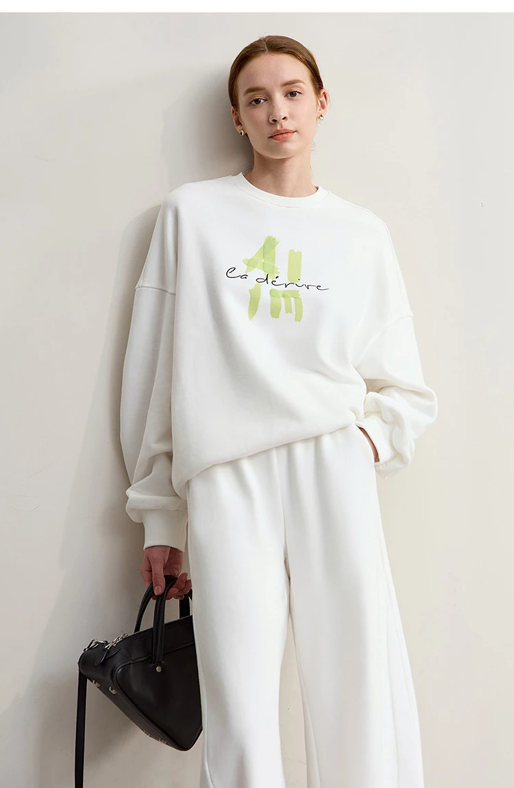 AMII Hoodies Woman 2026 Winter New Casual Round Neck Versatile Sweatshirts Woman Cotton Long Sleeve Letter Printing Top 12544181
