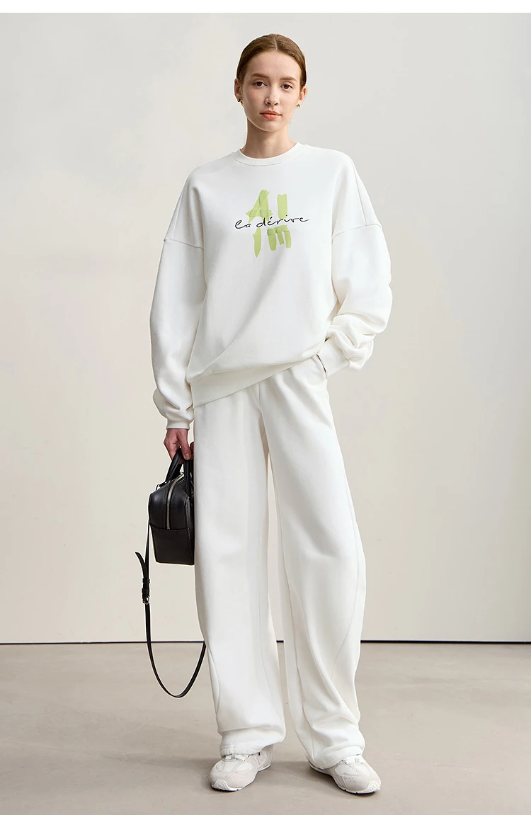 AMII Hoodies Woman 2026 Winter New Casual Round Neck Versatile Sweatshirts Woman Cotton Long Sleeve Letter Printing Top 12544181