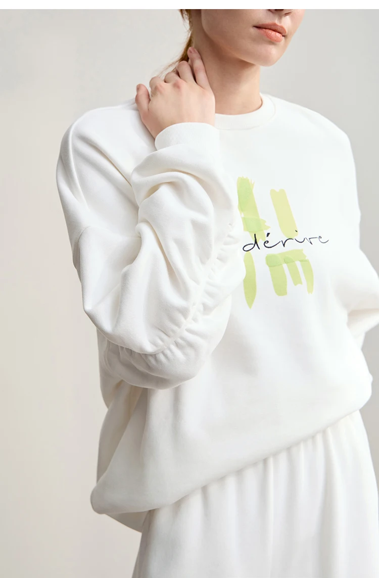 AMII Hoodies Woman 2026 Winter New Casual Round Neck Versatile Sweatshirts Woman Cotton Long Sleeve Letter Printing Top 12544181