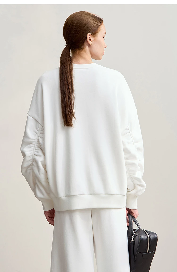 AMII Hoodies Woman 2026 Winter New Casual Round Neck Versatile Sweatshirts Woman Cotton Long Sleeve Letter Printing Top 12544181