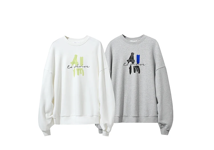 AMII Hoodies Woman 2026 Winter New Casual Round Neck Versatile Sweatshirts Woman Cotton Long Sleeve Letter Printing Top 12544181