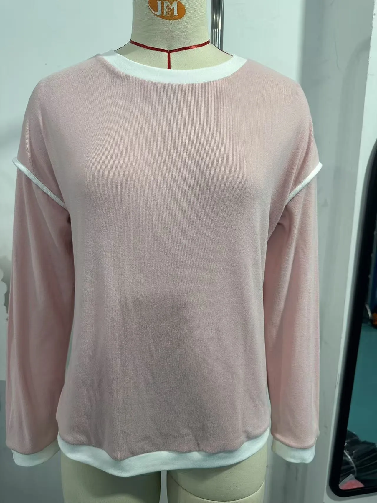 Casual Crew Neck Hoodie Loose Fit American and European Style with Long Sleeve Patchwork Regular Length Pullover for Women