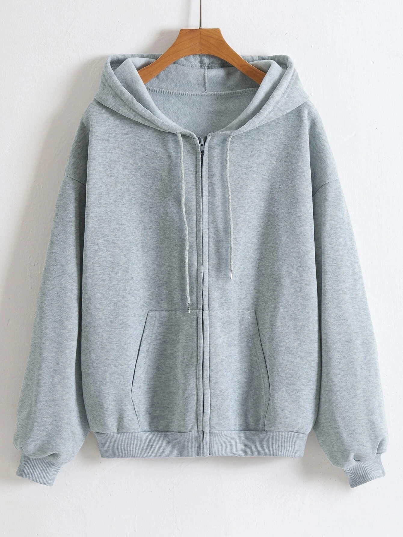 Womens Solid Color Zipper Hoodies Autumn Casual Sportswear Trendy Comfortable Long Sleeved All-Match Pocket Ziop-UP Hoody