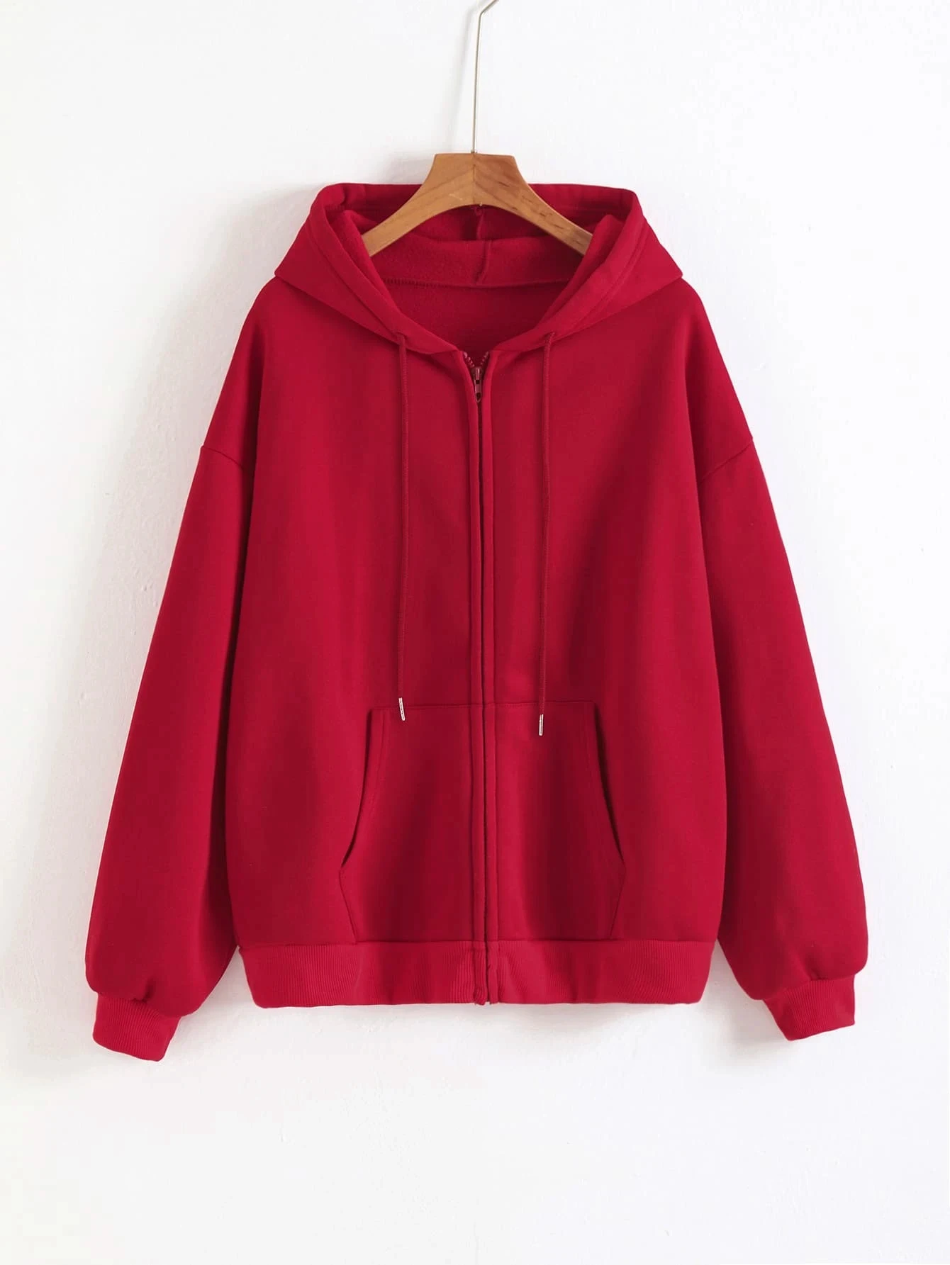 Womens Solid Color Zipper Hoodies Autumn Casual Sportswear Trendy Comfortable Long Sleeved All-Match Pocket Ziop-UP Hoody