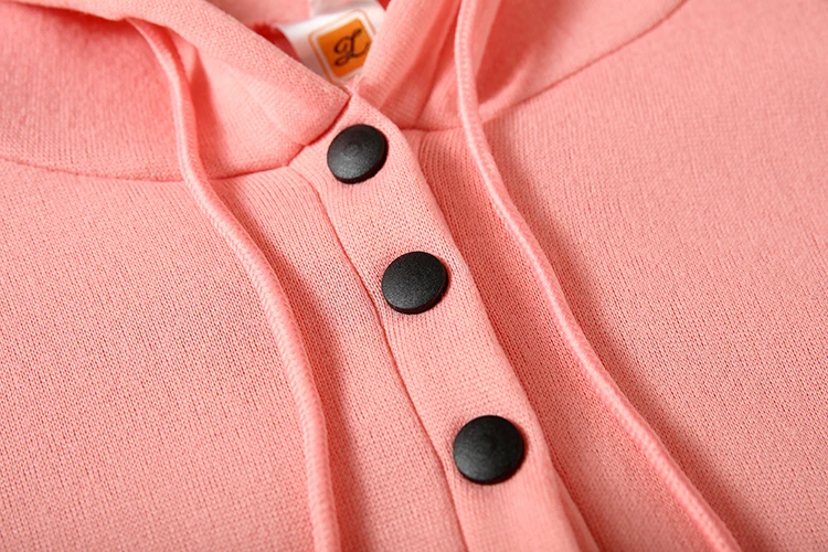 2023 Fashion Trend Long Sleeve Loose Casual V-collar Button Hooded Drawstring Pocket Hoodie