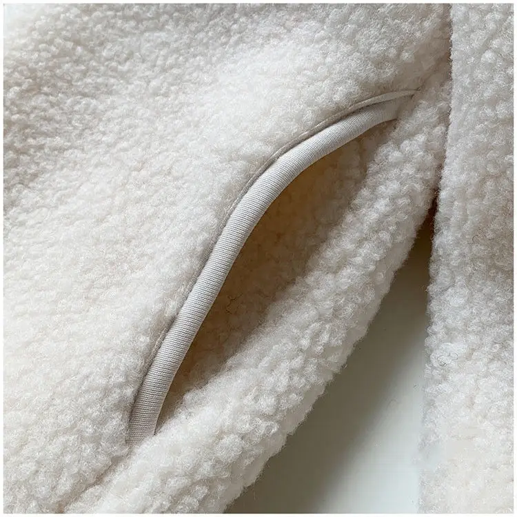 New Autumn Winter Imitation Lamb Wool Coat Women Warm Polar Fleece Thicken Hooded Short Outerwear Woman Loose Cardigan Tops