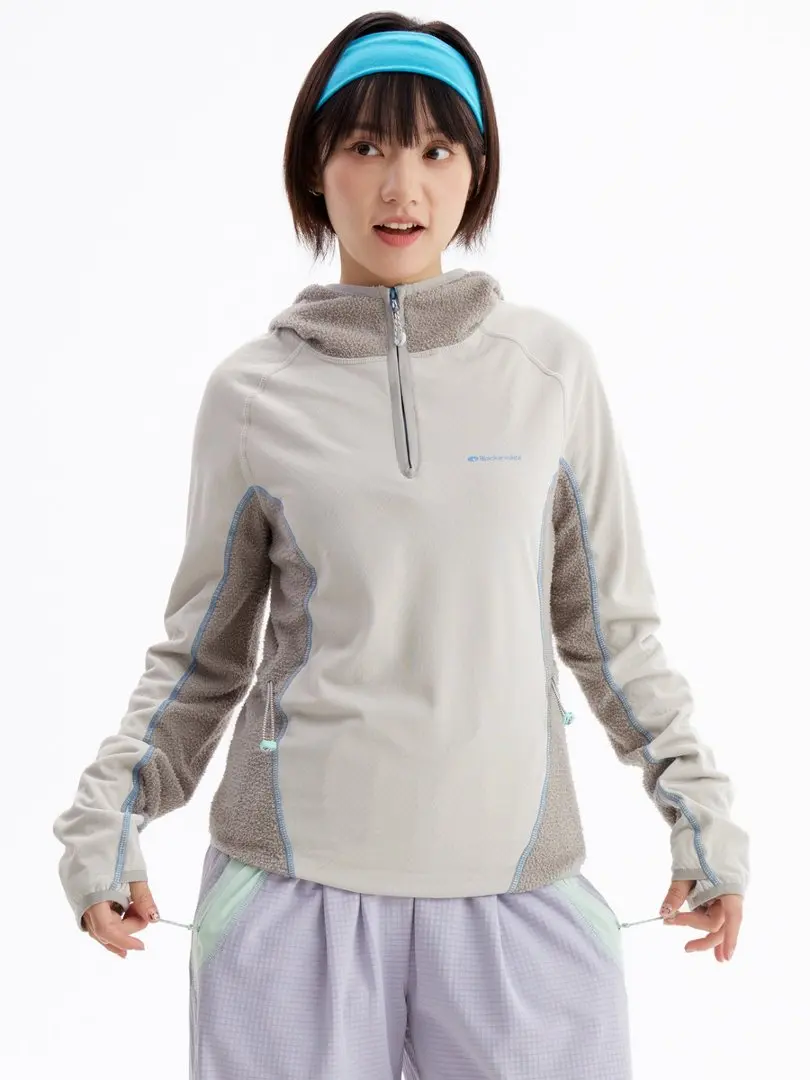 Women Outdoor Splice Fleece Loose Casual Pullover Hooded Sweatshirt Jacket Girls Streetwear Sweatshirts T Shirt Coat Tops