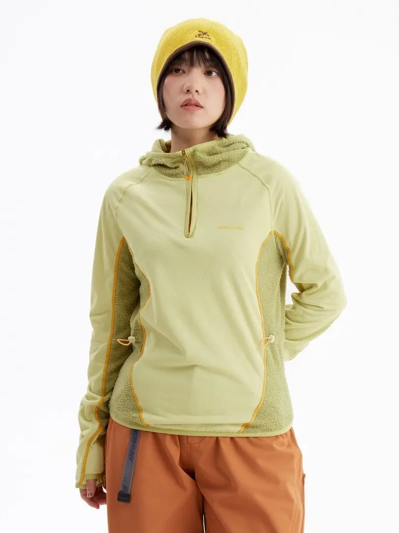 Women Outdoor Splice Fleece Loose Casual Pullover Hooded Sweatshirt Jacket Girls Streetwear Sweatshirts T Shirt Coat Tops