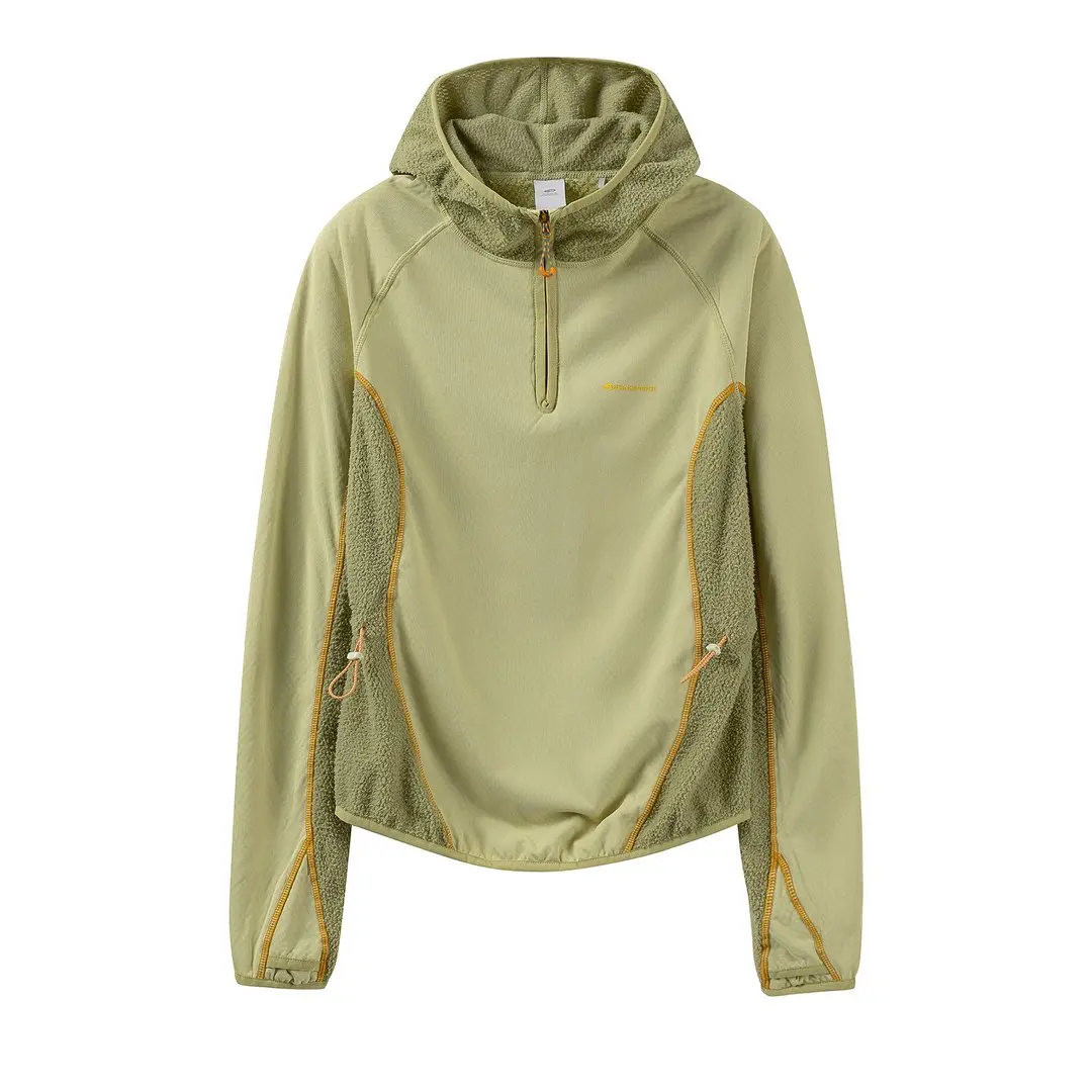 Women Outdoor Splice Fleece Loose Casual Pullover Hooded Sweatshirt Jacket Girls Streetwear Sweatshirts T Shirt Coat Tops