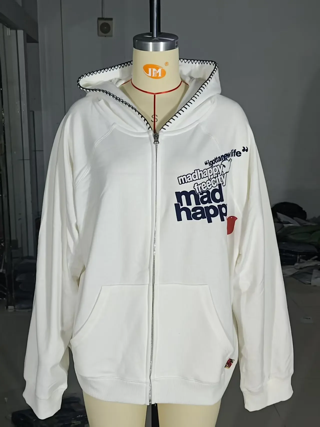 Hot Sell Y2K Letter Printed Hoodies American Zipper Hoodie Sweatshirt Women Casual Loose Harajuku Street Color Retro Simple Coat