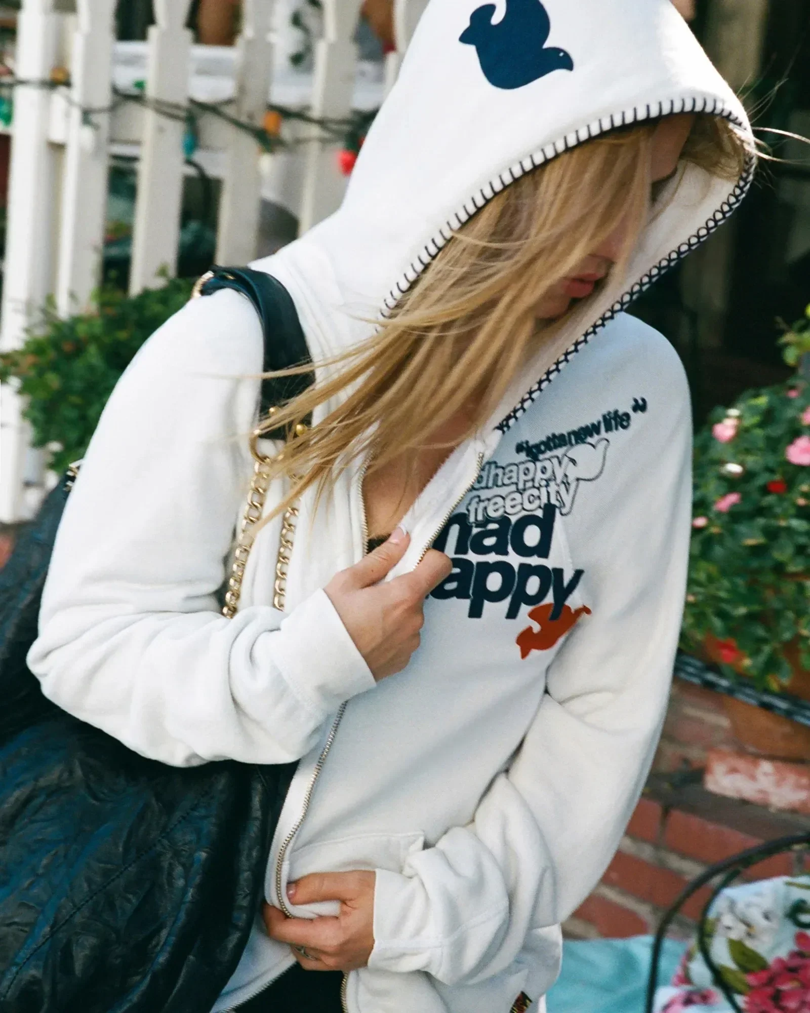 Hot Sell Y2K Letter Printed Hoodies American Zipper Hoodie Sweatshirt Women Casual Loose Harajuku Street Color Retro Simple Coat