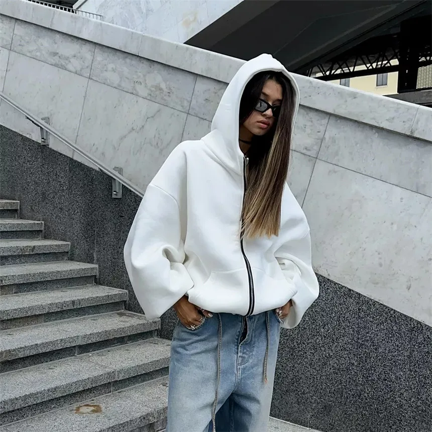 Women's Vintage Pink Baby Angel Print Casual Sweatshirt Long Cotton Hooded Coat Oversize Loose Hoodie, Zipper Up Coat, Fall, New