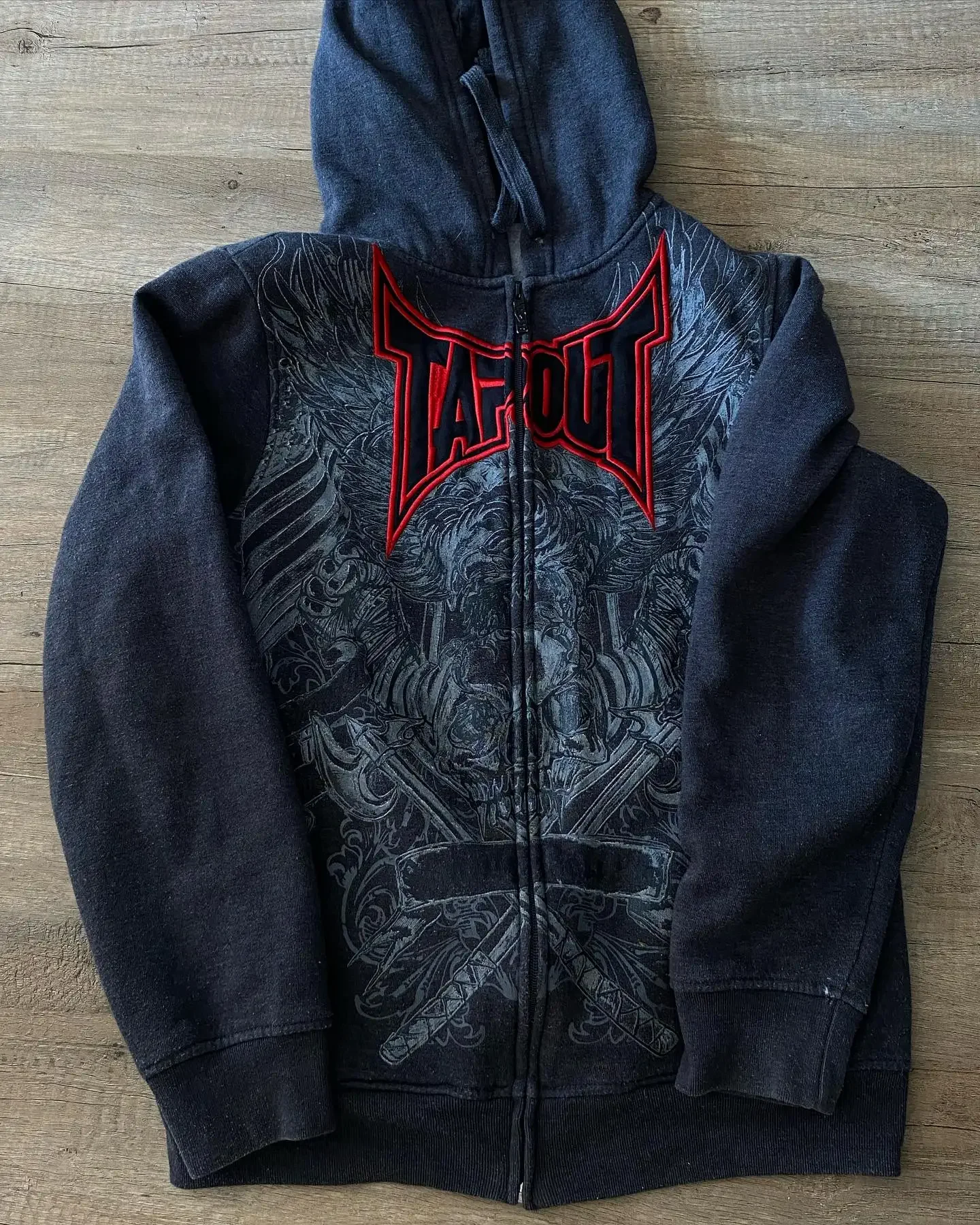 Vintage Tapout Graphic Zipper Hoodie Y2K Sweatshirt Women Mens Hip Hop Streetwear Letter Oversized Hoodie Jacket Clothes
